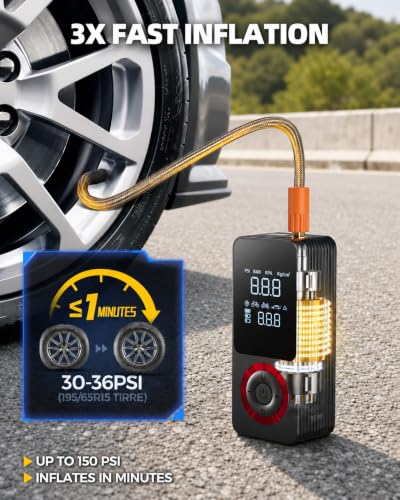 Tire Inflator Portable Air Compressor with Long Runtime - Image 3