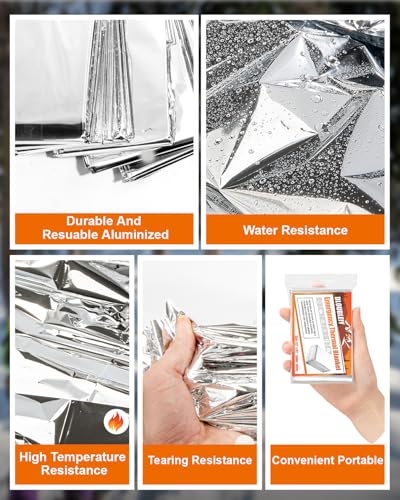 10-Pack Emergency Mylar Blankets, Thermal Space Blankets - Image 4