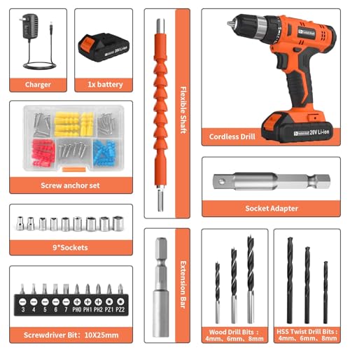 FADAKWALT Cordless Drill Set, 20V Electric Power Drill - Image 4