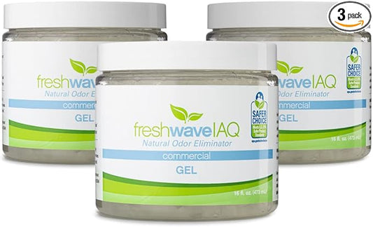 Fresh Wave IAQ Commercial Odor Eliminating Gel, 16 Fl. Oz. | Pack of 3 | Odor Absorbers for Home | Safer Odor Relief | Natural Plant-Based Odor Eliminator | Replace Every 15-60 Days