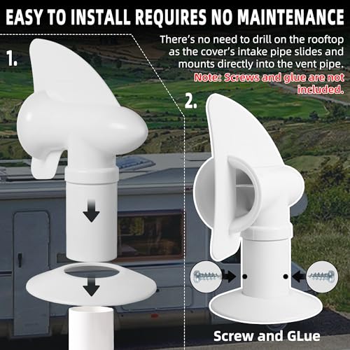 TonGass (2-Pack, White RV Rotating Sewer Plumbing Vent Cover - Image 6