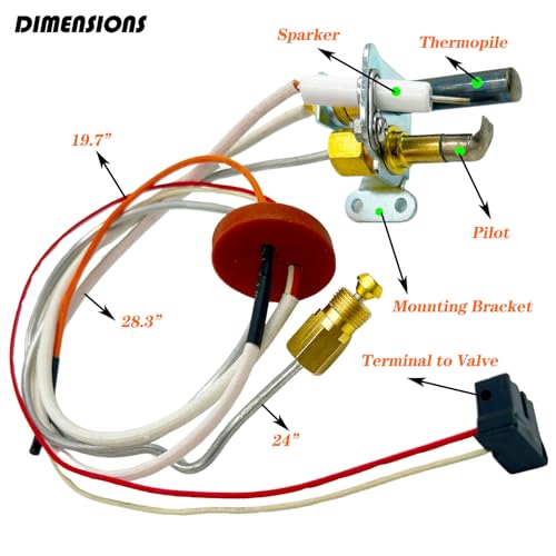 MENSI Pilot Burner Assembly Replacement Replace for Kit - Image 3