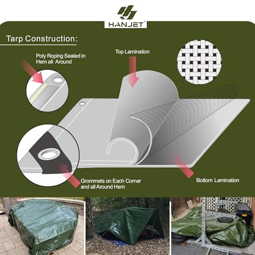 Multi Purpose Tarp 12' x 16' 9-mil Thick Waterproof - Image 7