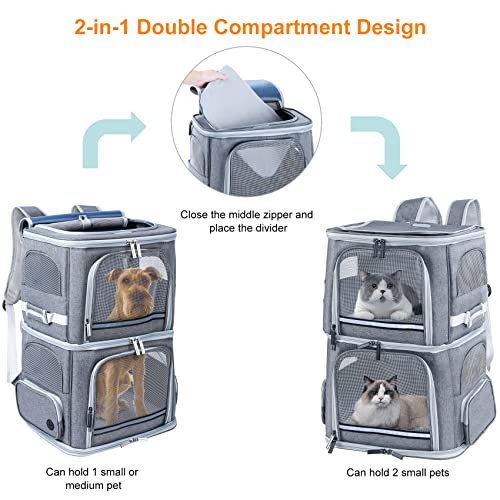 Double Cat Carrier for 2 Cats,Dog Backpack Carrier | Pet Essentials - Image 4