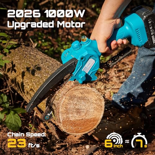 SEESII 6 Inch Mini Electric Chainsaw Cordless Battery Powered - Image 5