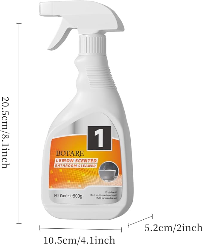 Lemon Bathroom & Shower Cleaner, Effective Daily Maintenance, Dual Foam & Spray Nozzle, All-Purpose for Tub, Faucet, Toilet, Tile, Sink, Glass & Wall(17.64 fl oz x3 Bottle)