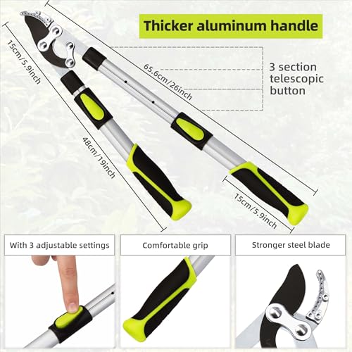 Loppers for Tree Trimming Heavy Duty, Extendable 21-26" Branch - Image 3