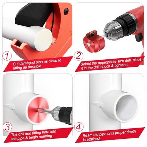 9-Piece PVC Pipe Reamer Kit for 1/2" Drills - 1/2",3/4" - Image 7