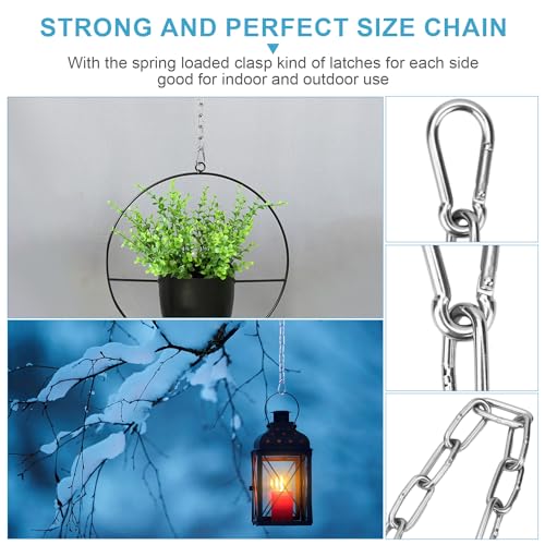 Syocsek 2 Pack Gate Chain Lock for Outdoor Fence with Carabiner - Image 6