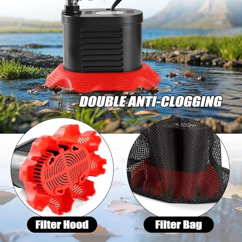 Pool Cover Pump, 850 GPH Pool Water Pump with 20 FT Drain Hose - Image 5