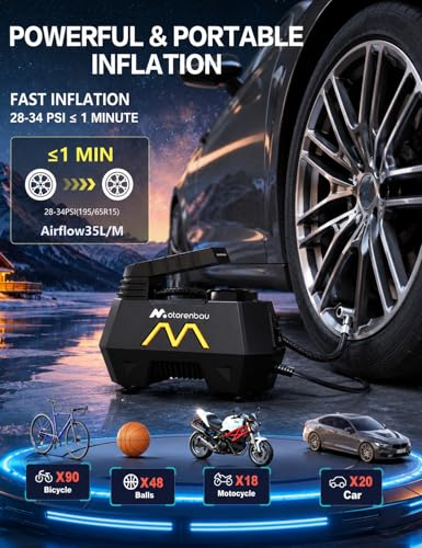 Tire Inflator Portable Air Compressor, Air Pump for Car Tires - Image 3