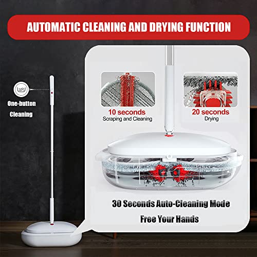 REECOO Cordless Electric Spin Mop Power Mop with 4 Floor Scrubber - Image 3