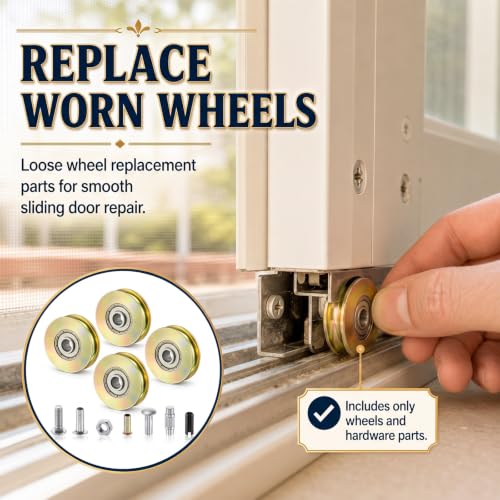 Therwen 4 Pack 1-1/4 Inch Sliding Glass Door Rollers Replacement - Image 6