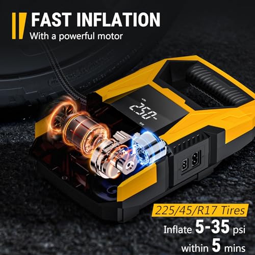 CARSUN AC/DC Tire Inflator Portable Air Compressor, Dual - Image 6