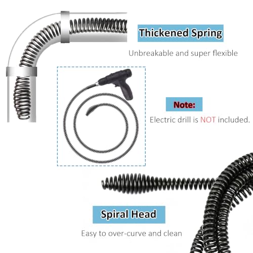 Amonk 10mm Drill Snake for Plumbing Drain Auger Cable - Image 5