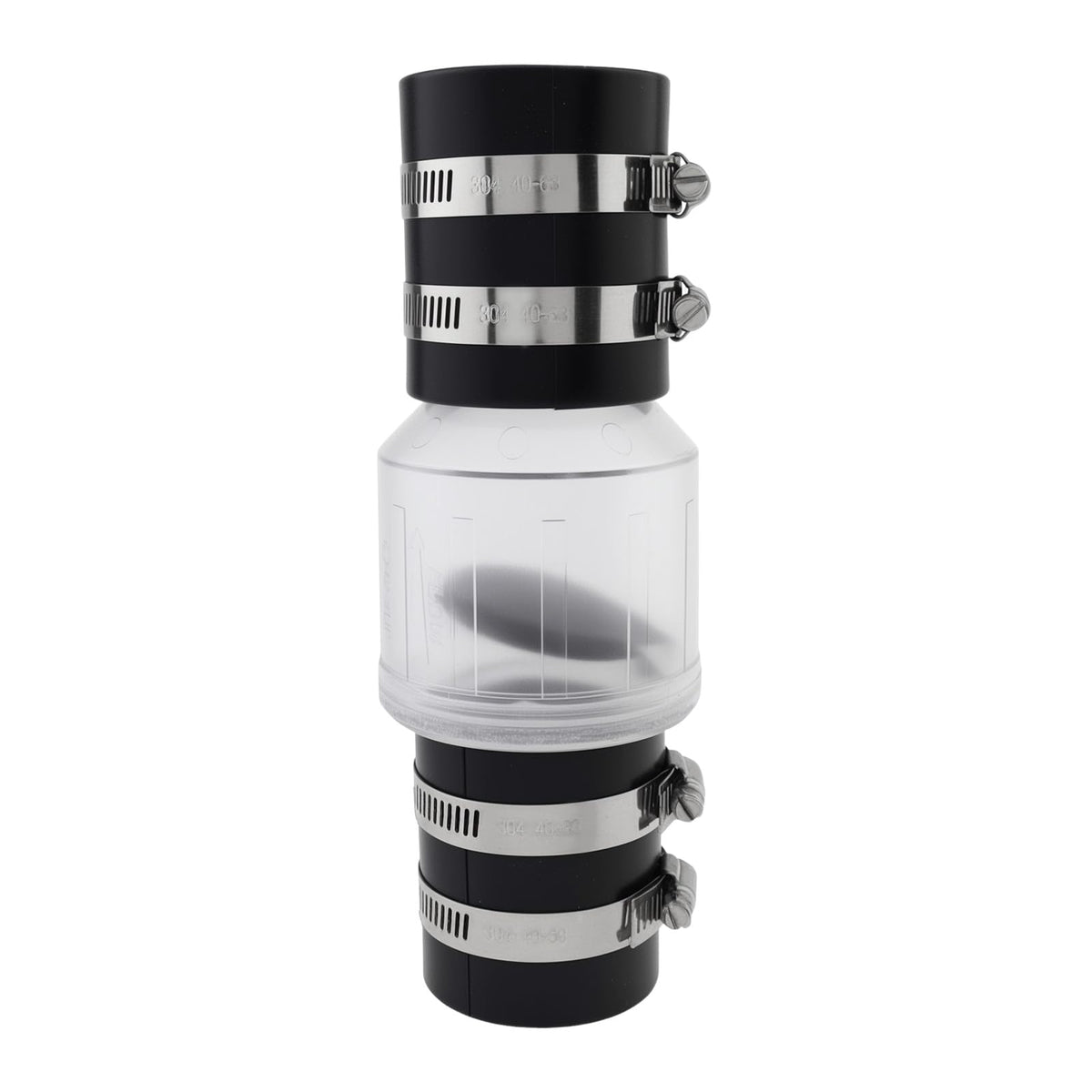 1-1/2 inch Sump Pump Check Valve with Steel Clamps Quiet Silent - Image 1