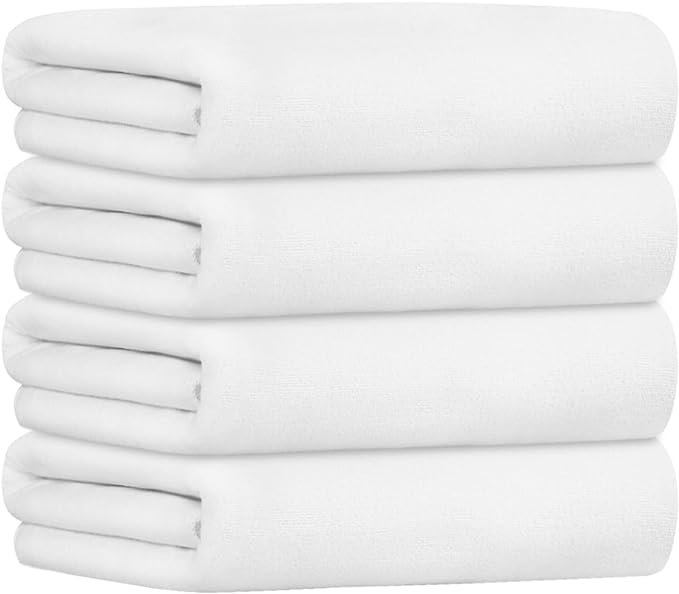 JML Bath Towel, Microfiber Bathroom Towels Set 4 Pack (30" x 60") for Adult Men Women - Large Size, Extra Absorbent, Quick Drying as Hair Wrap, Swim, Fitness, Sport, Yoga