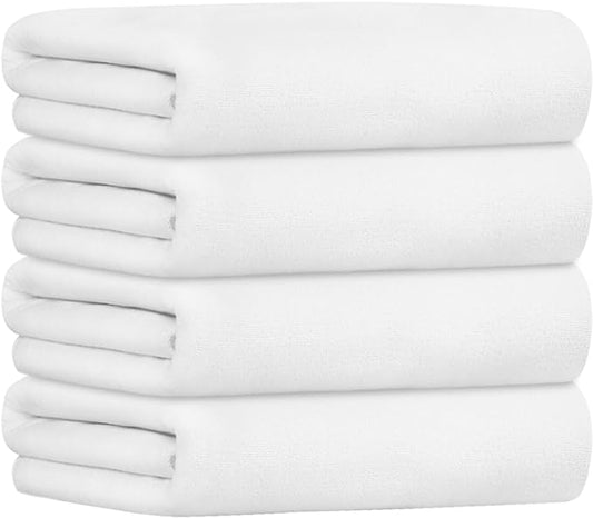 JML Bath Towel, Microfiber Bathroom Towels Set 4 Pack (30" x 60") for Adult Men Women - Large Size, Extra Absorbent, Quick Drying as Hair Wrap, Swim, Fitness, Sport, Yoga