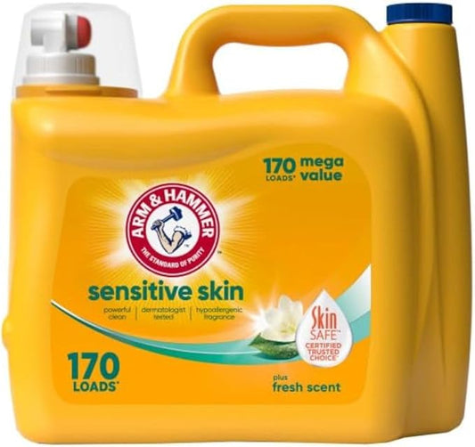 ARM & HAMMER Sensitive Skin Plus Fresh Scent, 170 Loads Liquid Laundry Detergent, 170 Fl oz