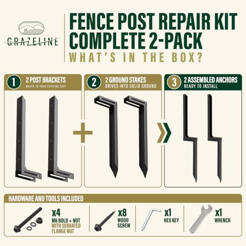 Fence Post Repair Kit 2-Pack, Offset up to 7 Inch - Image 5