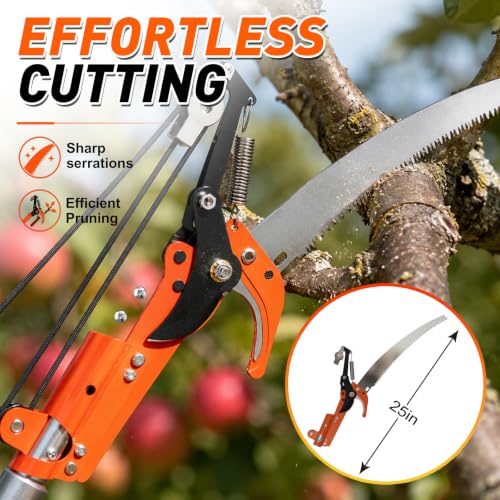 26FT Reach Tree Trimmer, Telescoping Pole Saw with 5-20FT - Image 4