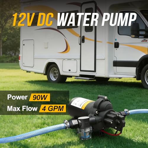 12V RV Water Pump, 4.0 GPM 45 PSI Diaphragm Pump - Image 4