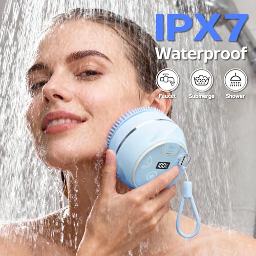 Face Scrubber, Waterproof Silicone Facial Cleansing Brush 6 Modes - Image 7