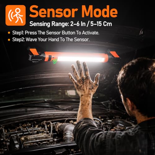 Magnetic Rechargeable LED Work Light Bar, 3000LM with Motion - Image 3