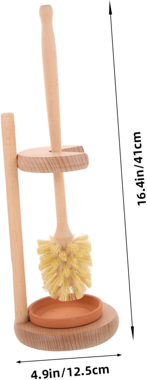 Beaupretty 1set Toilet Brush with Handle and Base Bathroom Scrubber for Deep Compact and Lightweight Design Removal for Toilets and Bathroom