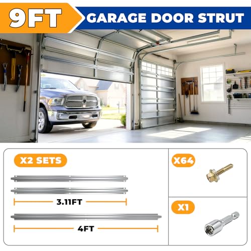 Garage Door Strut, 2 Set 9 FT Garage Door Bracket - Image 3
