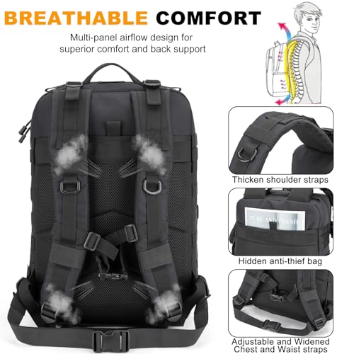 45L Large Tactical Backpack Military MOLLE 3 Day Bug Out Bag - Image 5