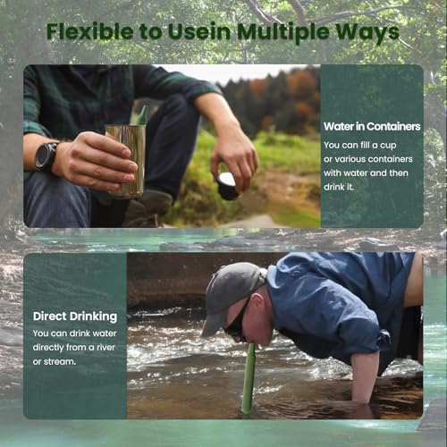 Portable Water Filter Straw Survival, Essential Camping & - Image 5