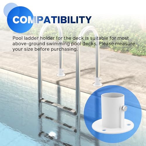 2 Pack Inner Diameter 1.6'' Pool Ladder Deck Fixed Base Flanges - Image 5