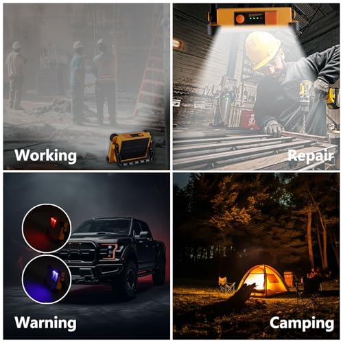 YXQUA 120W Solar Rechargeable Work Light, 144 LED 10000LM, IP65 - Image 8