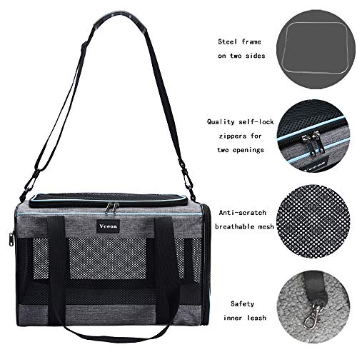 Vceoa 17.5"x11"x11" Pet Carrier for Cats - Image 5