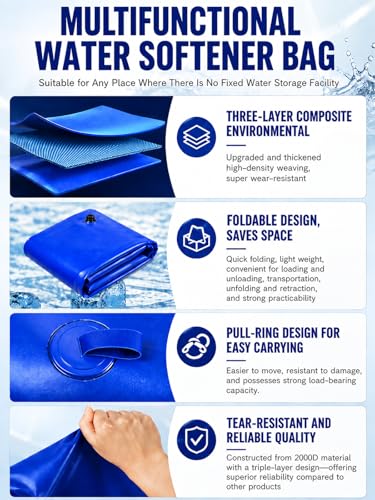 63 Gallon Water Bladder Tank, 2000D PVC Portable Water - Image 6