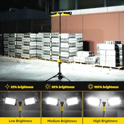 12000LM Rechargeable LED Work Light with Telescoping Tripod Stand - Image 6