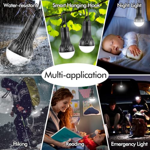 4Pcs Portable LED Camping Lights with Clip Hook Emergency Light - Image 5