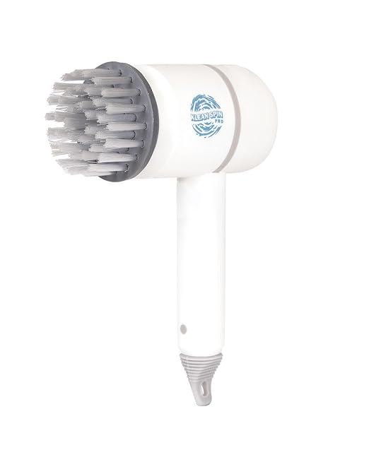 Klean Spin Cordless Electric Cleaning Brush – Rechargeable Handheld Power Scrubber for Bathroom, Kitchen, Tile & Grout – Includes 4 Interchangeable Brush