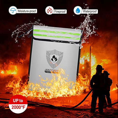 15.5"x11.8" Fireproof Document Bag, 2 Pockets | Travel Essentials - Image 4