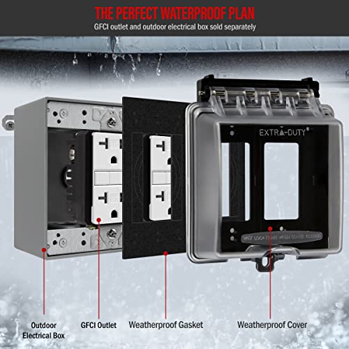 ENERLITES 2-Gang Weatherproof Outdoor Outlet Cover Extra-Duty - Image 4