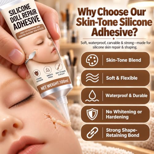 Silicone Adhesive Glue for Doll Repair, Skin Tone Soft 100ml - Image 7
