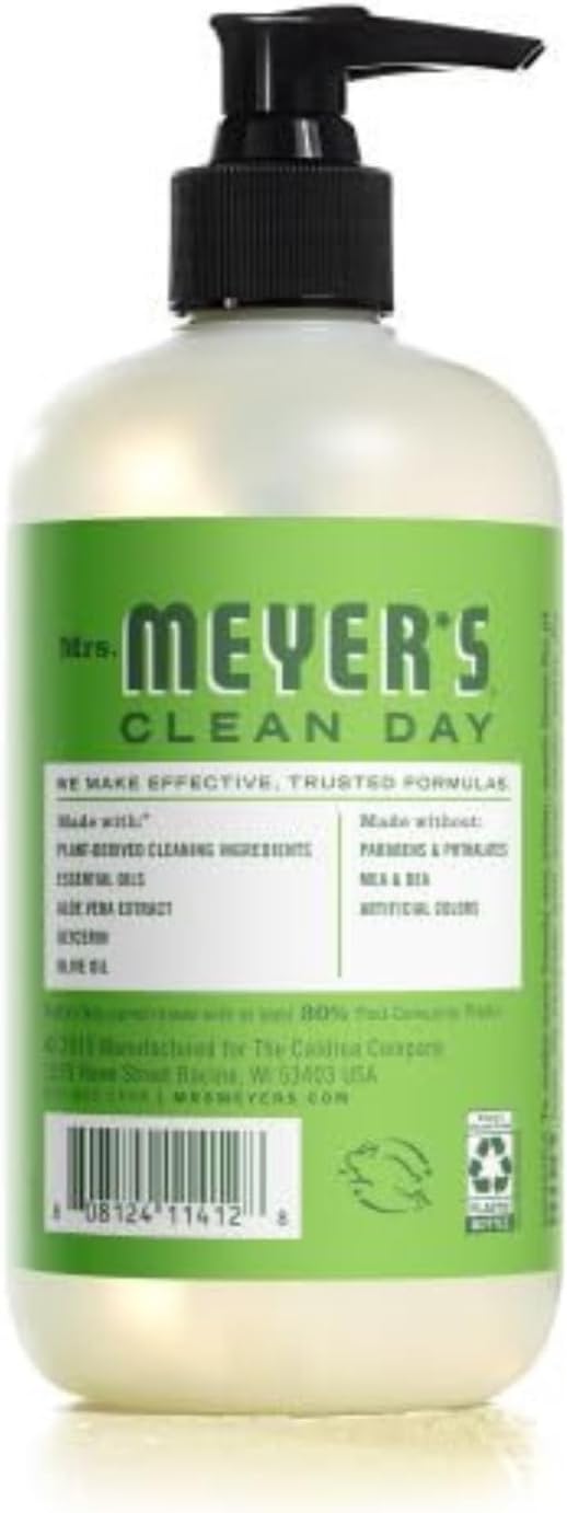 Mrs. MEYER'S Clean Day Fresh Cut Grass Scent Variety Pack, Liquid Hand Soap 12.5 FL OZ, Dish Soap 16 FL OZ, Multi-Surface Cleaner 16 FL OZ, Room Freshener 8 OZ, 1 CT
