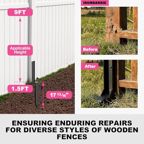 IRONBABE 33.62" Fence Post Repair Kit, Fix Leaning 4x4/6x6 - Image 4