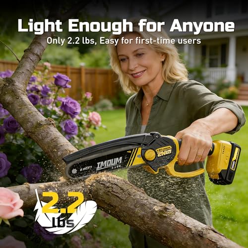 6-Inch Mini Chainsaw Cordless, 21V 2.0Ah Battery Powered - Image 4