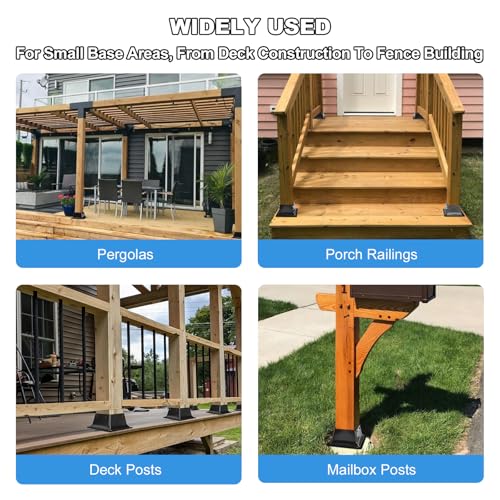 4x4 Post Base 2PC-Inner Size 3.6x3.6-Metal Post Brackets-Deck - Image 5