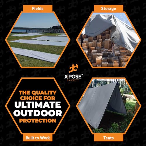 Heavy Duty Silver Poly Tarp 7' X 20' - Multipurpose Protective - Image 3