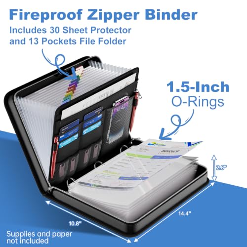 DocSafe File Organizer Zipper Binder with 30 Sheet | Home Organization - Image 5
