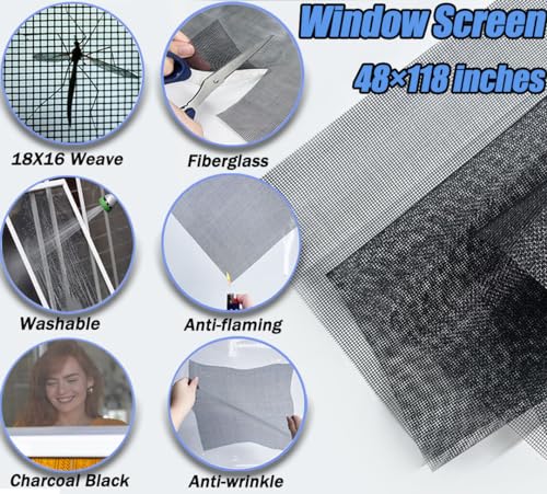 King&Charles Window Screen Replacement, 6in1 Window Screen - Image 4