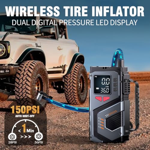 Jump Starter with Air Compressor Car Emergency Kits for Vehicles - Image 4
